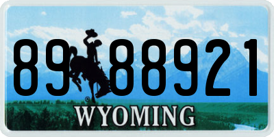 WY license plate 8988921