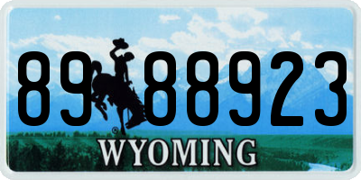 WY license plate 8988923