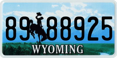 WY license plate 8988925