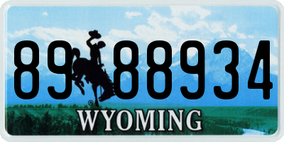 WY license plate 8988934