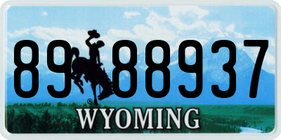 WY license plate 8988937