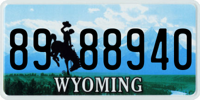 WY license plate 8988940