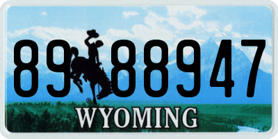 WY license plate 8988947