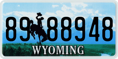 WY license plate 8988948