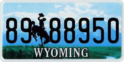 WY license plate 8988950
