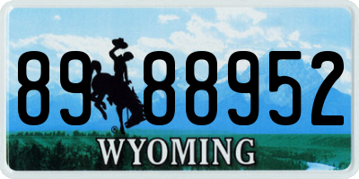 WY license plate 8988952