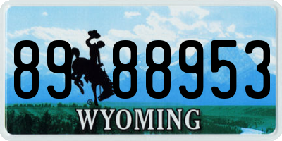 WY license plate 8988953