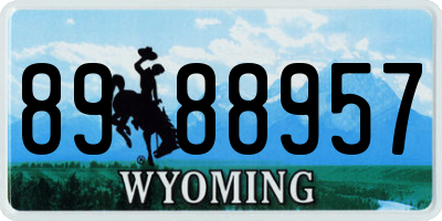 WY license plate 8988957