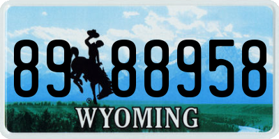 WY license plate 8988958