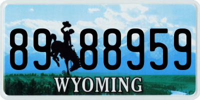 WY license plate 8988959
