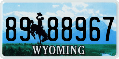 WY license plate 8988967