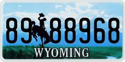 WY license plate 8988968
