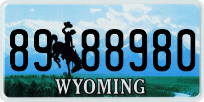 WY license plate 8988980