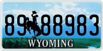 WY license plate 8988983