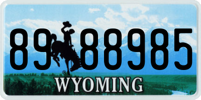 WY license plate 8988985