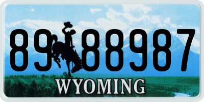 WY license plate 8988987