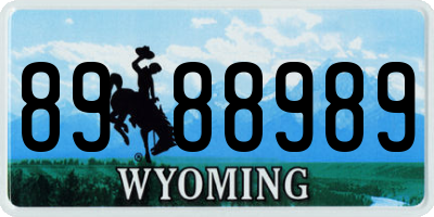 WY license plate 8988989