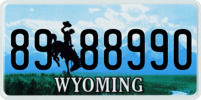 WY license plate 8988990