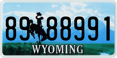 WY license plate 8988991