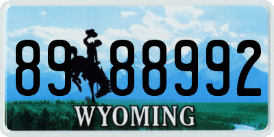 WY license plate 8988992