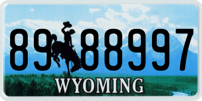WY license plate 8988997