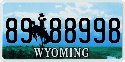 WY license plate 8988998