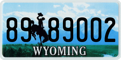 WY license plate 8989002