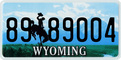 WY license plate 8989004