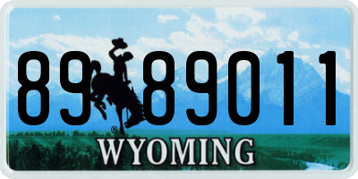 WY license plate 8989011
