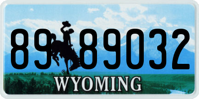 WY license plate 8989032