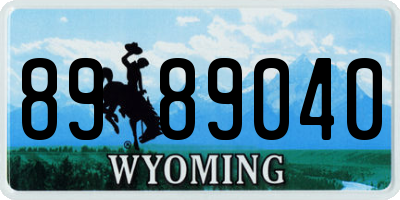WY license plate 8989040