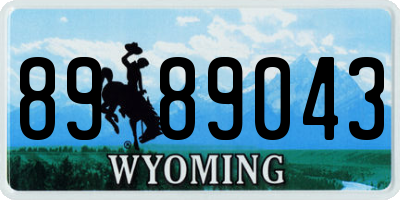 WY license plate 8989043