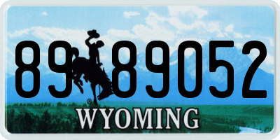 WY license plate 8989052