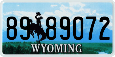 WY license plate 8989072