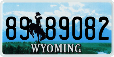WY license plate 8989082