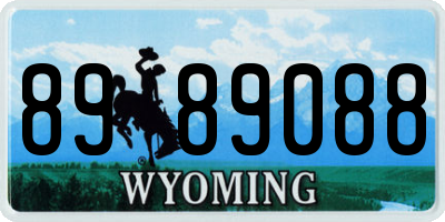 WY license plate 8989088