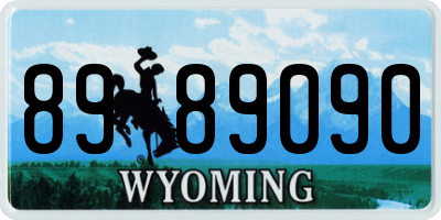 WY license plate 8989090