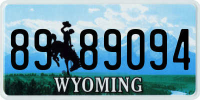 WY license plate 8989094