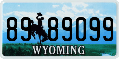 WY license plate 8989099