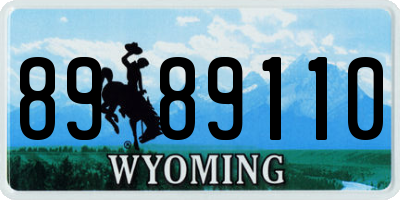 WY license plate 8989110