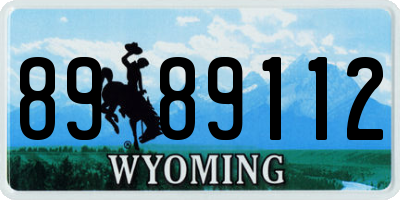 WY license plate 8989112