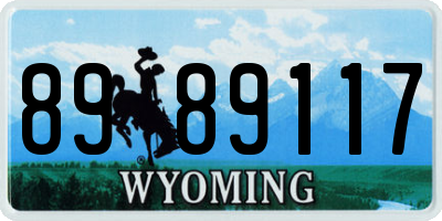 WY license plate 8989117