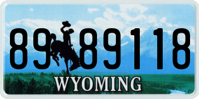 WY license plate 8989118