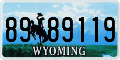 WY license plate 8989119