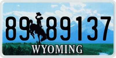 WY license plate 8989137