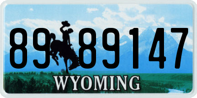WY license plate 8989147