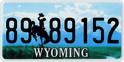 WY license plate 8989152