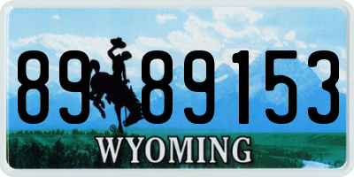 WY license plate 8989153