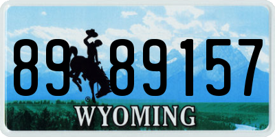 WY license plate 8989157