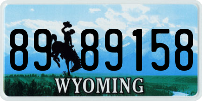 WY license plate 8989158